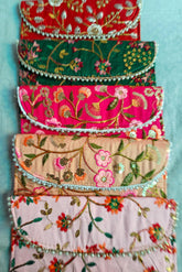 Lot of Mixed Indian Handmade Women’s Embroidered Mobile Clutch Pouches – Wedding Favor Gifts